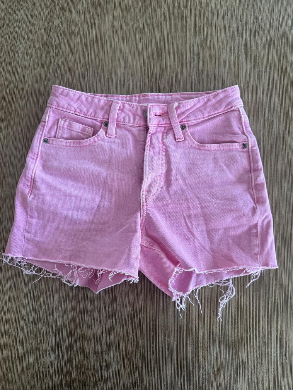 Old Navy Pink Frayed Hem Denim Shorts